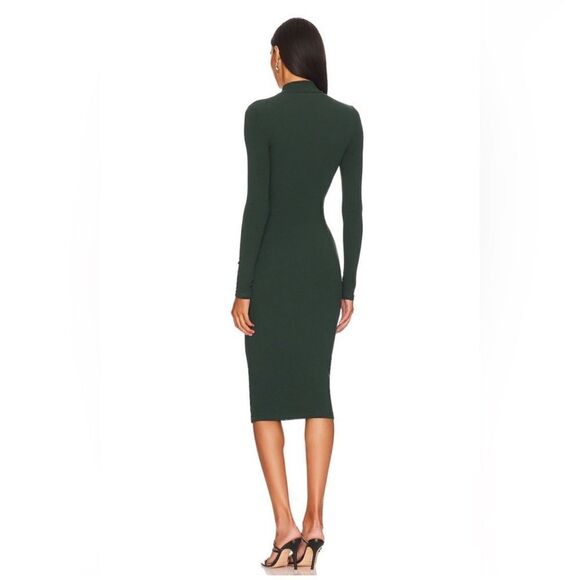 Remi x Revolve Lori dress midi cut out stretch knit Forrest green NWT Sz XS - Picture 4 of 11